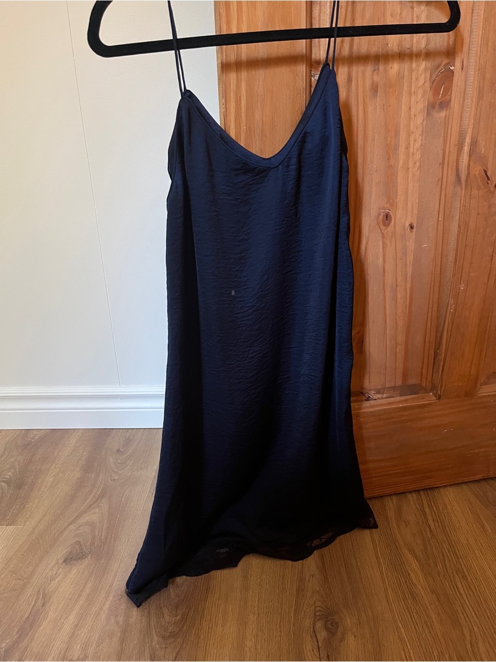 Mango Navy Blue Spaghetti Strap Mini Dress